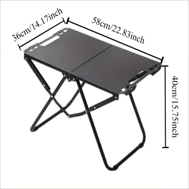 Apocalypse CampForge Folding Table – Heavy Metal Outdoor Picnic Gear for Rebels, Roadies & Nomads