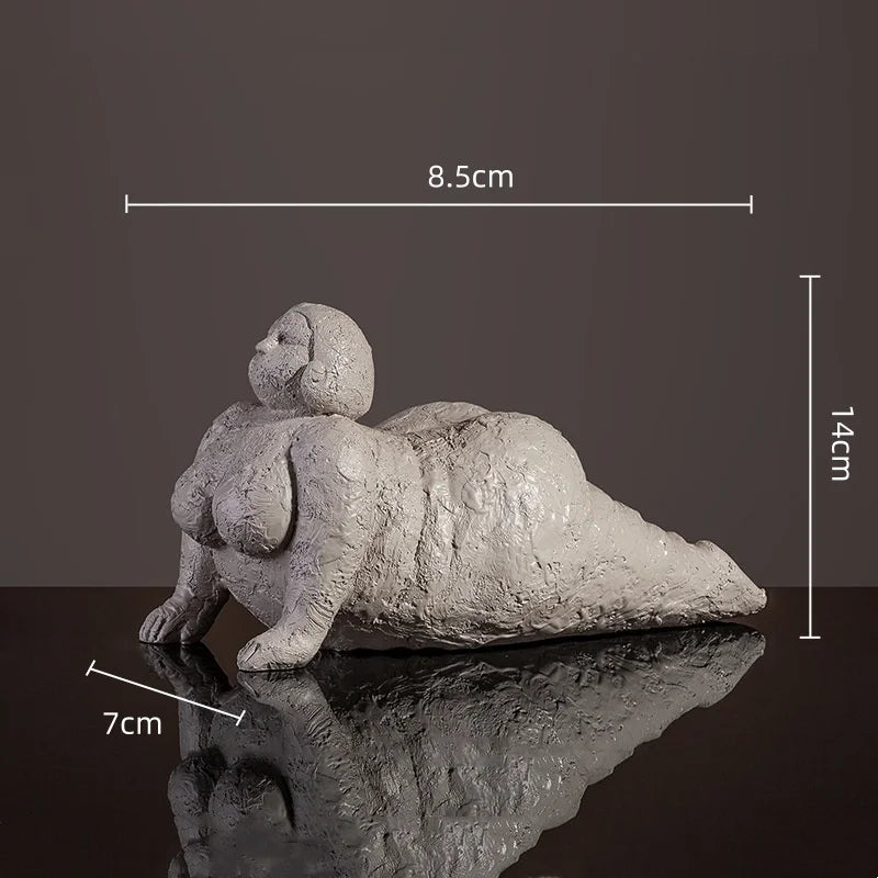 Abstract Body Sculpture Resin Handicraft Fat Woman Yoga Statue Irregular Hand-made Clay Sculptures Home Decoration Accessories