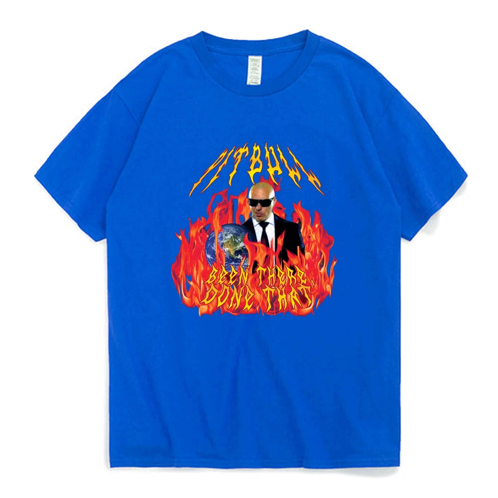 Heavy Metal Pitbull with Flames Classic T-Shirt Men Women Mr. Worldwide Gives Done That Tee Shirt Fashion Hip Hop Black T Shirt - Premium T-Shirts from Lizard Vigilante - Just $26.99! Shop now at Lizard Vigilante