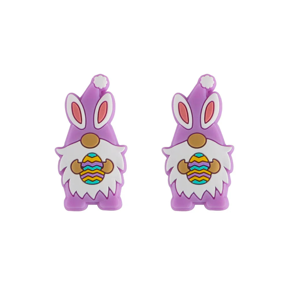 Kovict 5/10Pcs New Focal Silicone Beads Easter Series Bead For Jewelry Making DIY  KeyChain Bracelet Necklace Pen Accessories