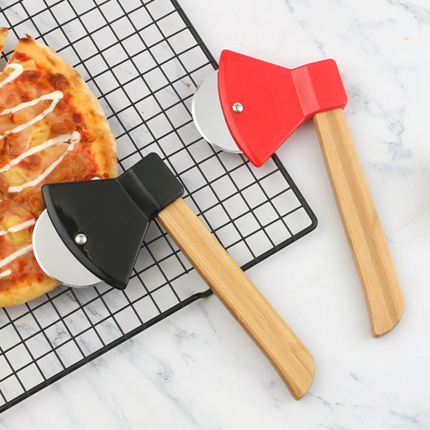 Creative Pizza Pan with Bamboo Handle – Perfect for Baking and Spooky Halloween Fun - Premium pizza cutter from Lizard Vigilante - Just $24.99! Shop now at Lizard Vigilante