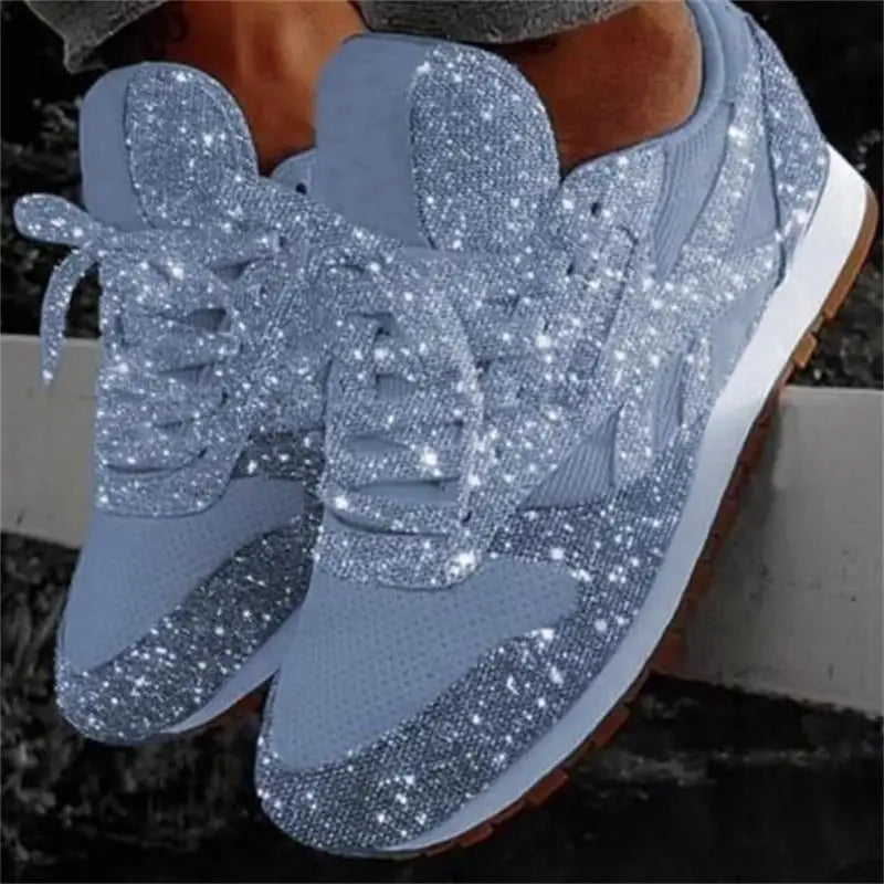 Women's Trendy Glitter Sneakers – Chunky Platform Vulcanized Shoes with Height-Boosting Soles & Breathable Mesh for Running, Casual Wear, & Sparkling Style - Premium shoes from Lizard Vigilante - Just $48.88! Shop now at Lizard Vigilante