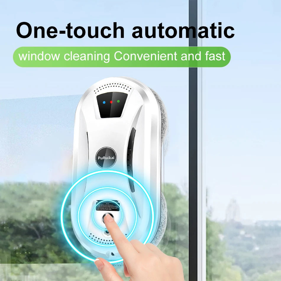 PuruiKai AI Window Cleaning Robot Smart Automatic Streak-Free Ultra Quiet Glass Tile Door Cleaner