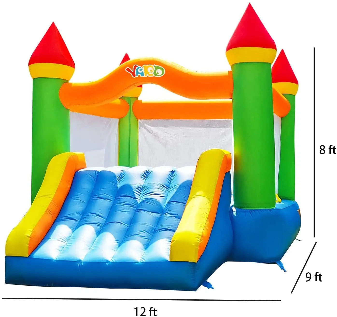 Inflatable Bounce House with Slide for Kids | 12x9x8ft Outdoor/Indoor Bouncer with Blower | PVC & Nylon Construction - Premium bouncer from Lizard Vigilante - Just $401.08! Shop now at Lizard Vigilante