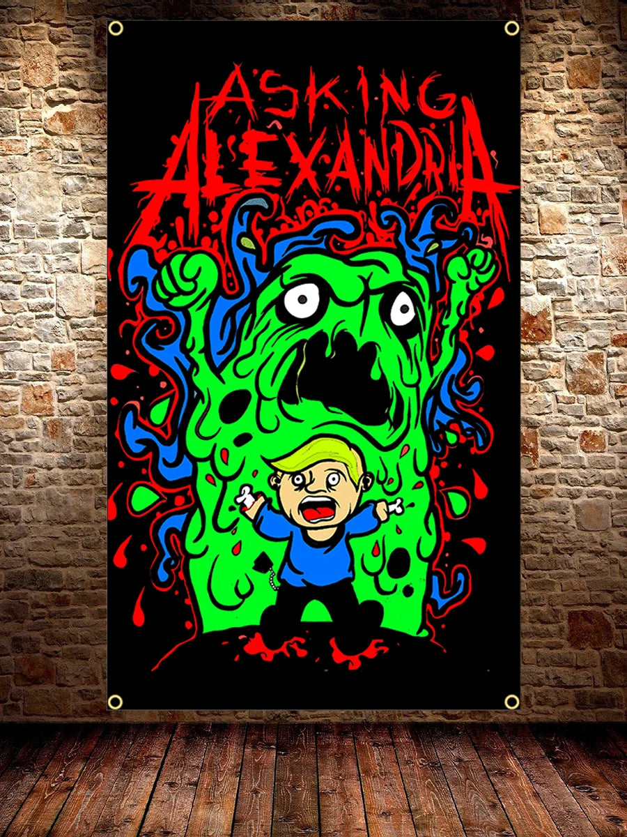 90x150cm 3x5Ft Asking Alexandria Rock Band Flag – Polyester Printed Banner for Bedroom Wall Decor, Metal Music Tapestry - Premium flag from Lizard Vigilante - Just $23.99! Shop now at Lizard Vigilante