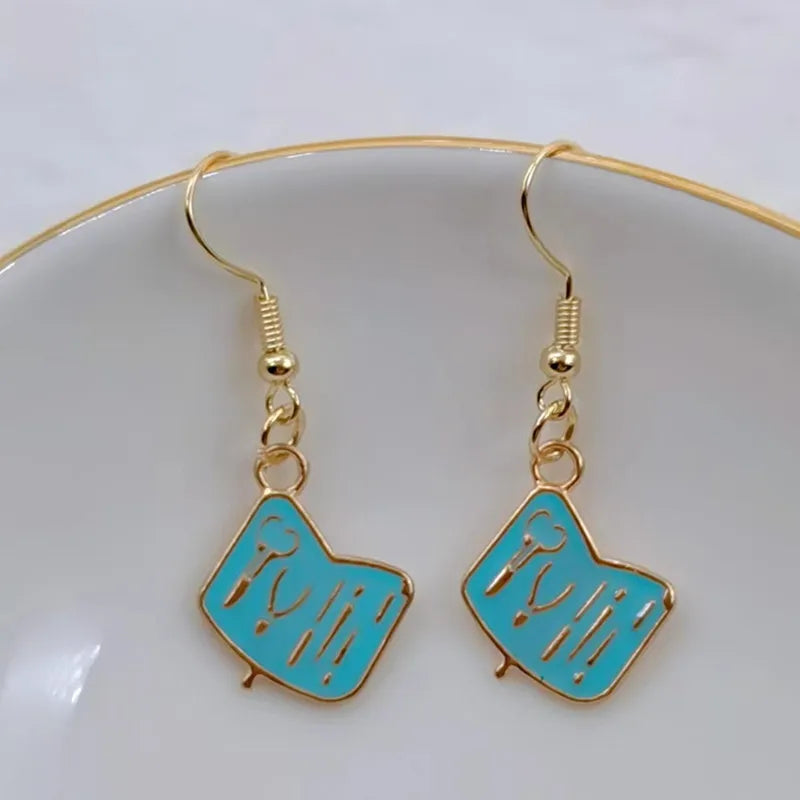 Creative nail salon art nail polish enamel earrings ladies girls gifts