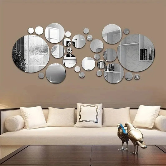 26 Pcs 3D Acrylic Mirror Wall Stickers – DIY Round Mirror Stickers for Bedroom, Bathroom, TV Room, and Home Décor - Premium stickers from Lizard Vigilante - Just $19.88! Shop now at Lizard Vigilante