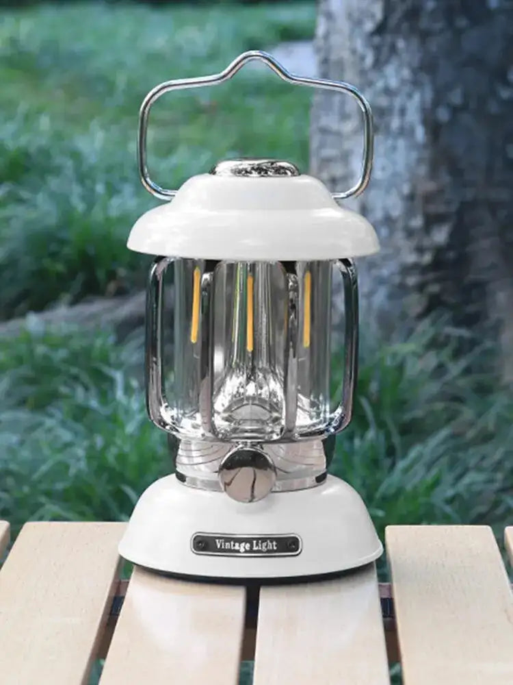 Outdoor Camping Lantern Portable USB Rechargeable Lamp Retro LED Light For Emergency Fishing Hiking Tent Nightlight Waterproof