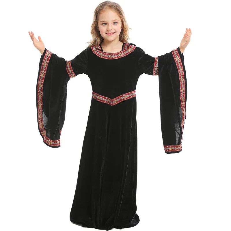 Girls' Medieval Halloween Dress for Haunted House Stage Performance - Premium Cosplay Costumes from Lizard Vigilante - Just $34.99! Shop now at Lizard Vigilante