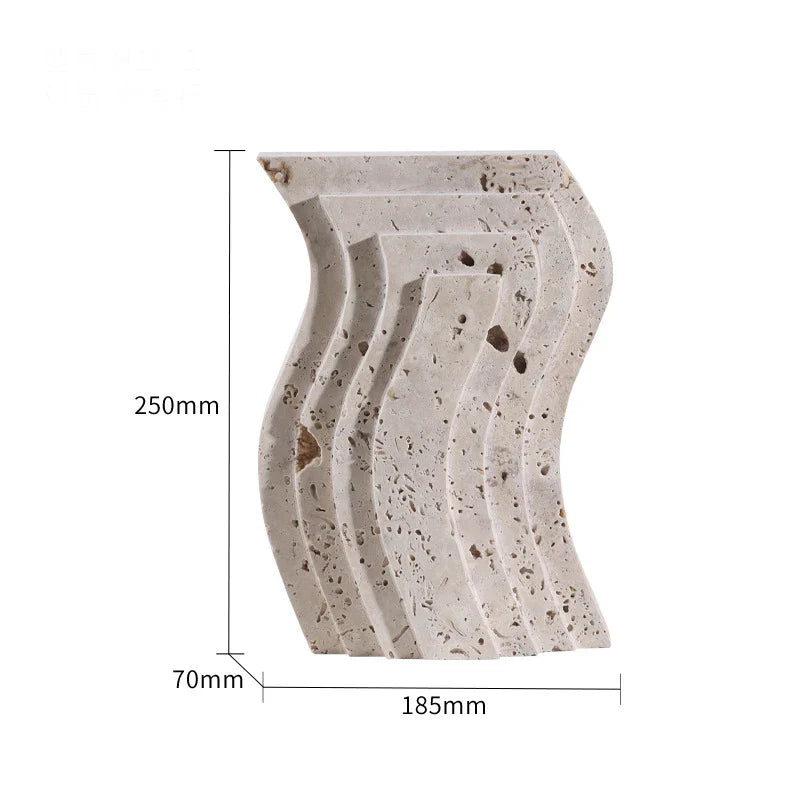 Travertine Sculptures and Figurines Archway Shape Statue for Shelf Coffee Table TV Cabinet Bookshelf Living Room Home Decoration
