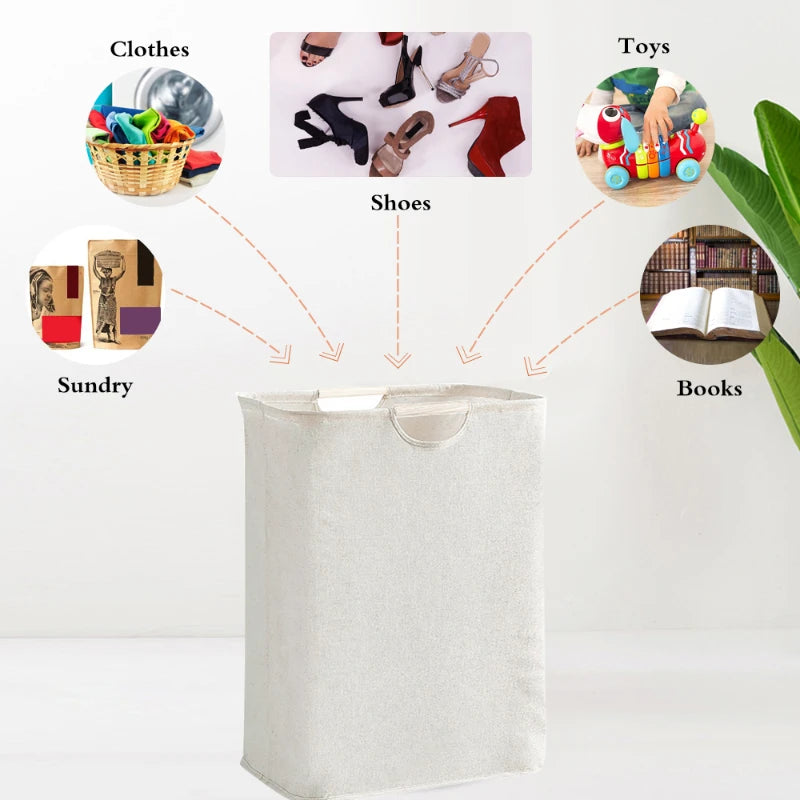 1PC Capacity Storage Laundry Basket | Portable Fabric Dirty Clothes Hamper | Waterproof Cotton Linen Household Organizer - Premium laundry basket from Lizard Vigilante - Just $28.99! Shop now at Lizard Vigilante