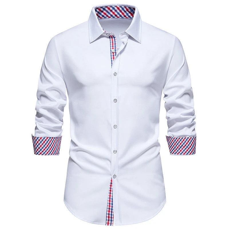 Men’s Long-Sleeved Business Shirt | XS-6XL | Soft Fabric | Loose Fit Office Wear - Premium shirt from Lizard Vigilante - Just $23.88! Shop now at Lizard Vigilante