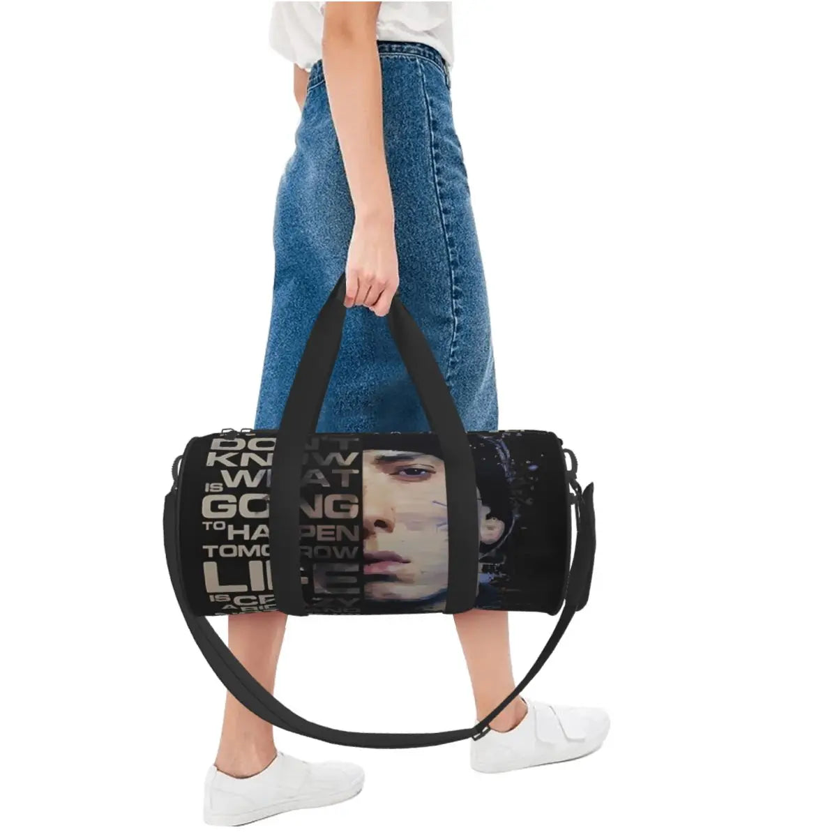 Eminem Hip Hop Waterproof Gym Bag – Retro Sports and Travel Handbag with Shoe Compartment for Men and Women - Premium gym bag from Lizard Vigilante - Just $33.88! Shop now at Lizard Vigilante