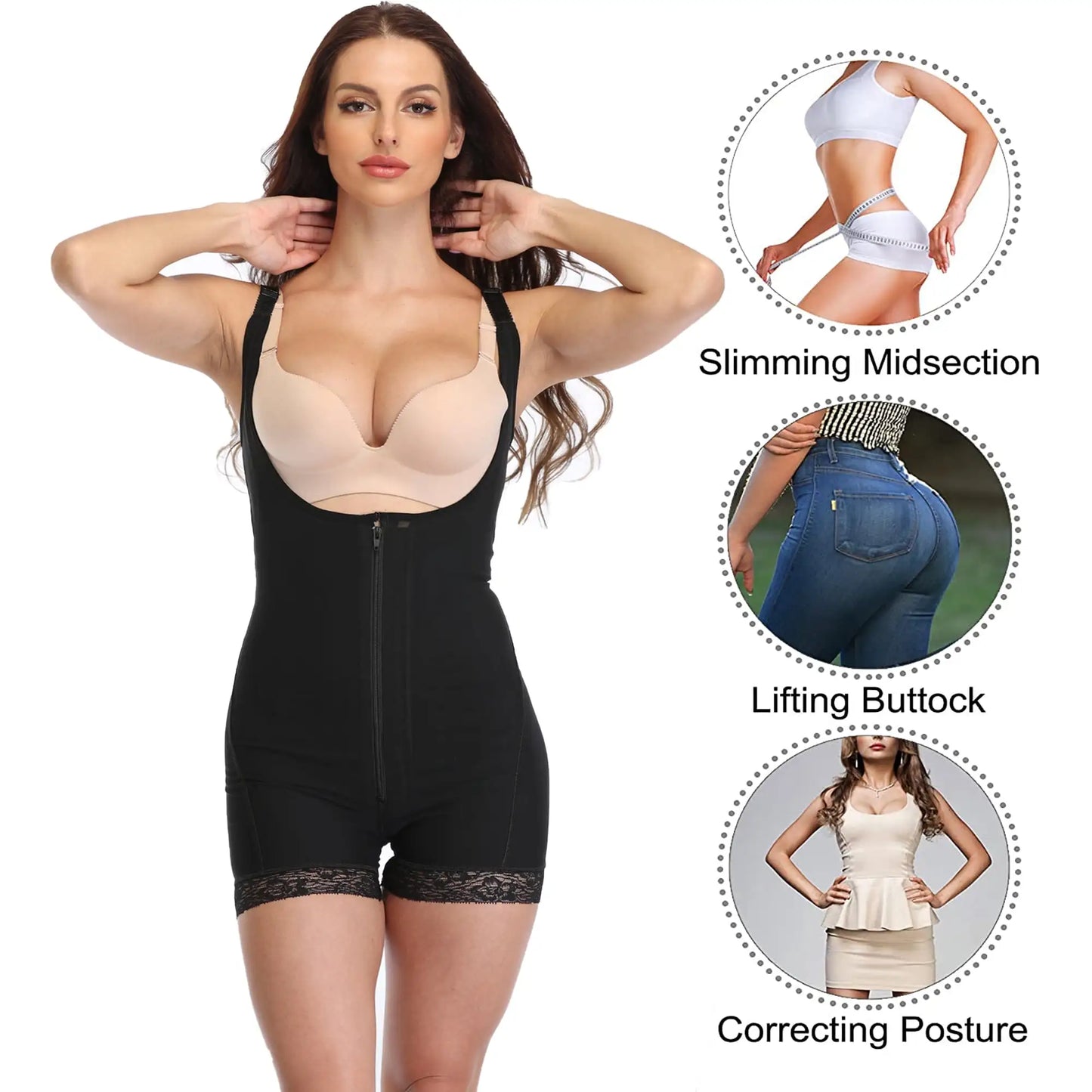 Lilvigor Fajas Colombianas Shapewear for Women – Firm Control Tummy &amp; Thigh Slimmer Bodysuit - Premium shapewear from Lizard Vigilante - Just $42.88! Shop now at Lizard Vigilante