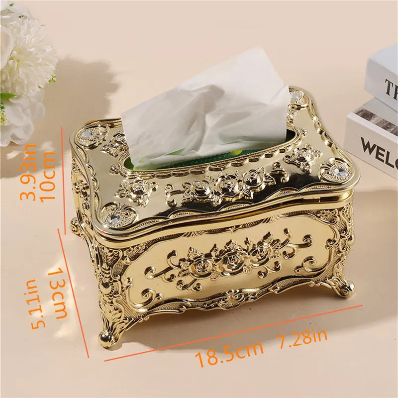 Luxury Continental Acrylic Tissue Box Kitchen Tissue Storage Box Handkerchief Toilet Tissue Holder Home Storage Supplies