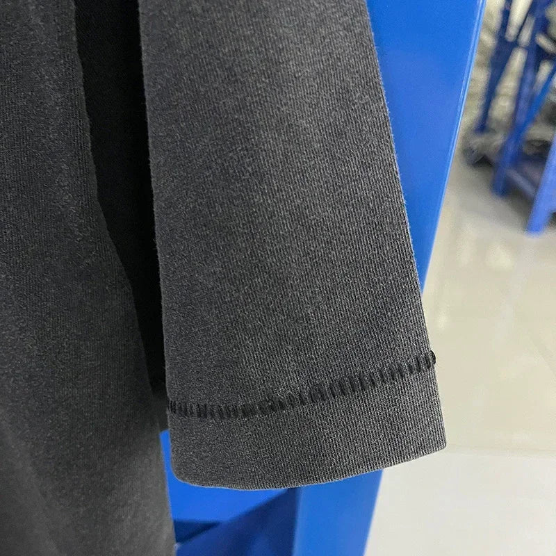 Men Women High Street Vintage Washed Black T-Shirt Top Quality Cototn TEE 3D Cracked Letters Logo Print Saint T Shirt With Tags - Premium  from Lizard Vigilante - Just $64.99! Shop now at Lizard Vigilante