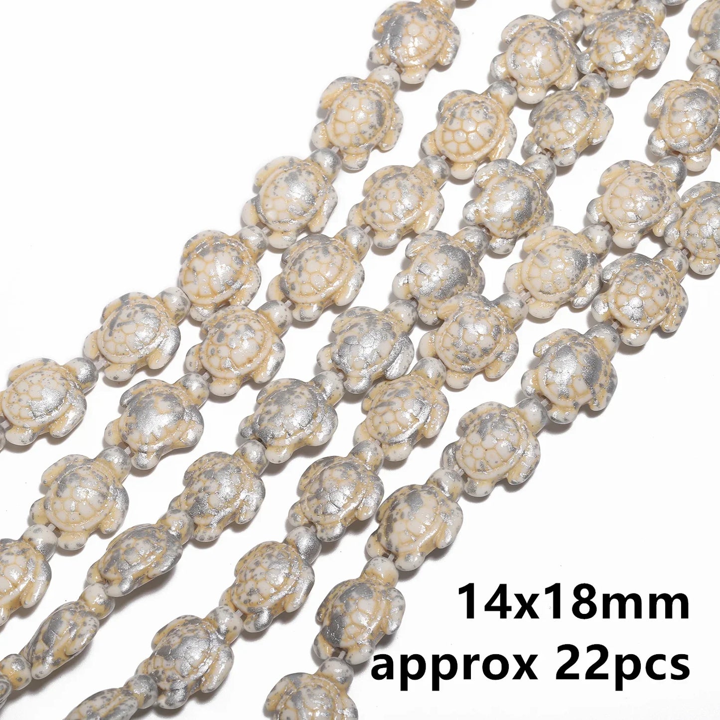 14x18mm 22pcs Sea Turtle Random Color Mix Natural Turquoise Stone Beads Bead for Jewelry Making DIY Ocean Series Bracelet