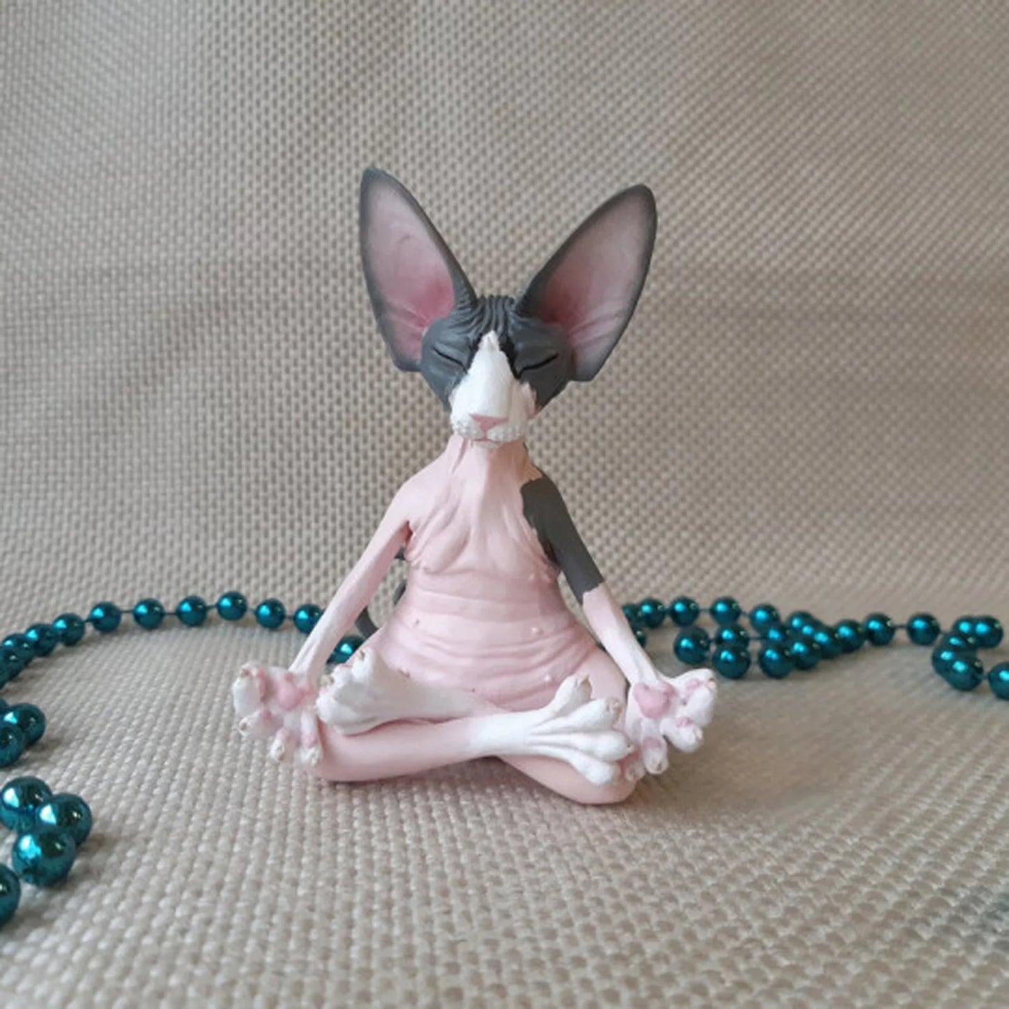 Meditation Yoga Happy Cat Whimsical Buddha Sphinx Cat Statue Art Deco Sculpture Outdoor Garden Statue