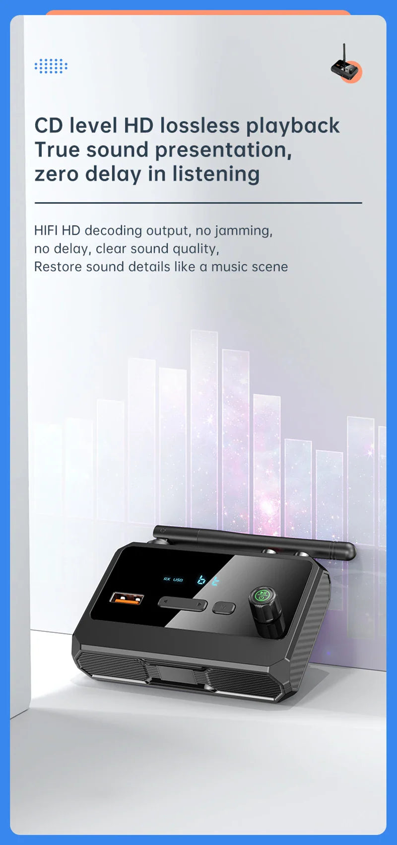 Bluetooth 5.3 Audio Receiver Support USB U-Disk Play Wireless Adapter R/L 2 RCA/3.5MM AUX/Optical Fiber Jack For Car Kit Speaker