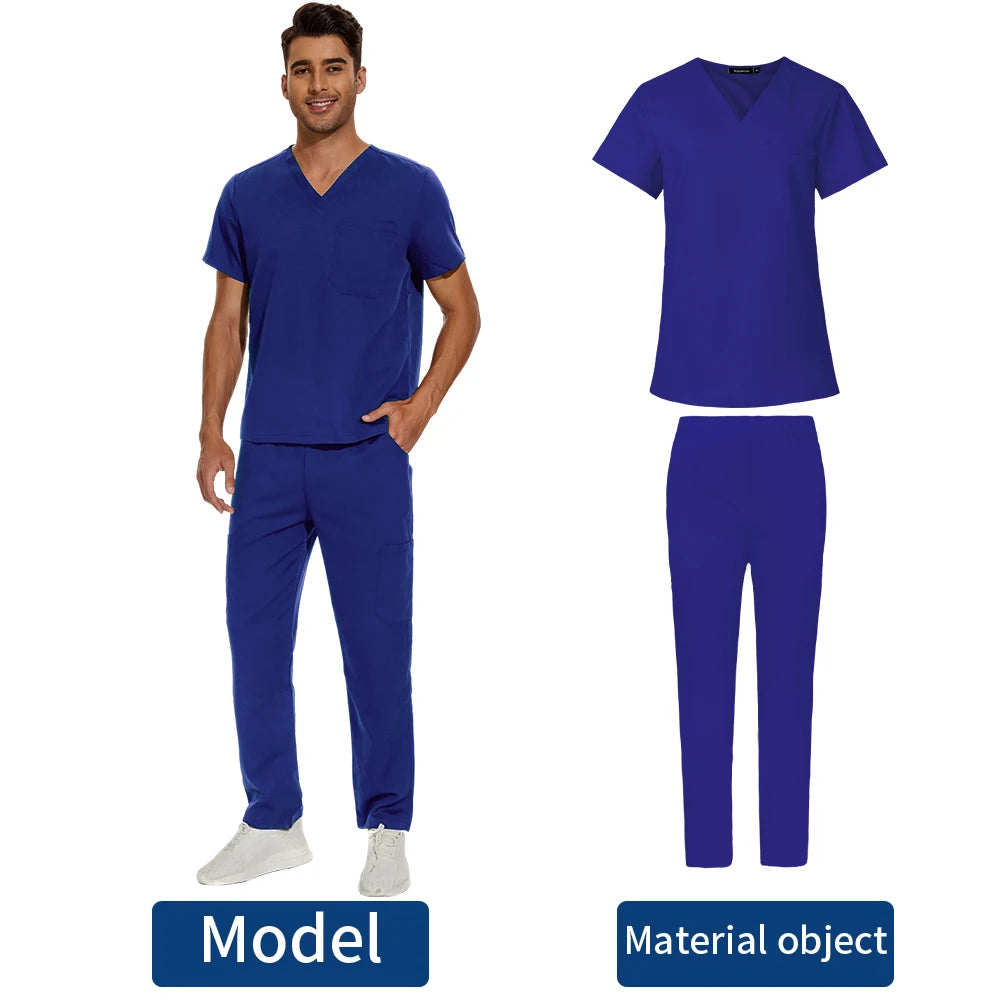 NiaaHinn Men's Medical Scrubs Set | V-Neck Uniforms for Clinics & Hospitals | Comfortable & Breathable Workwear - Premium scrubs from Lizard Vigilante - Just $38.88! Shop now at Lizard Vigilante