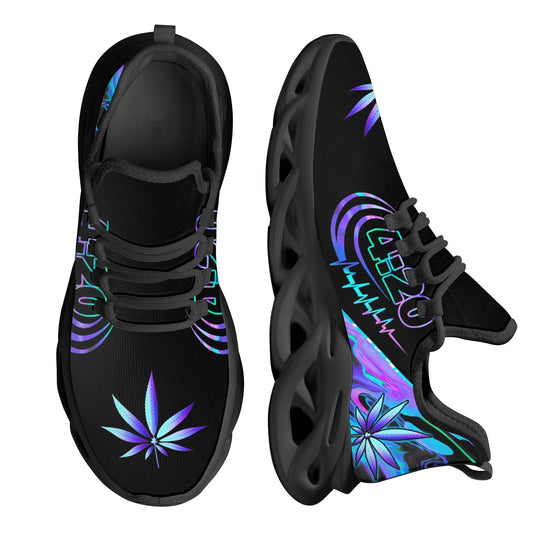 420 Blue Trippy Weed Pot Pattern Ladies Flat Shoes Comfortable Lace up Marijuana Sneakers Lightweight Women Footwear - Premium  from Lizard Vigilante - Just $59.99! Shop now at Lizard Vigilante
