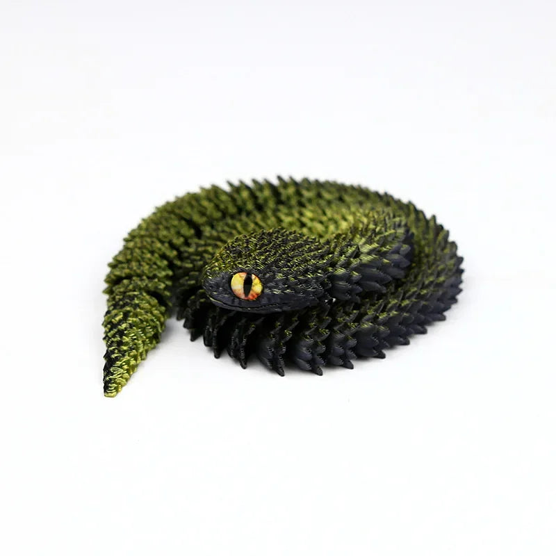 Snake Sculpture Articulated Snake Decor Articulated Snake Figurine with Movable Joints 3d Printed Model