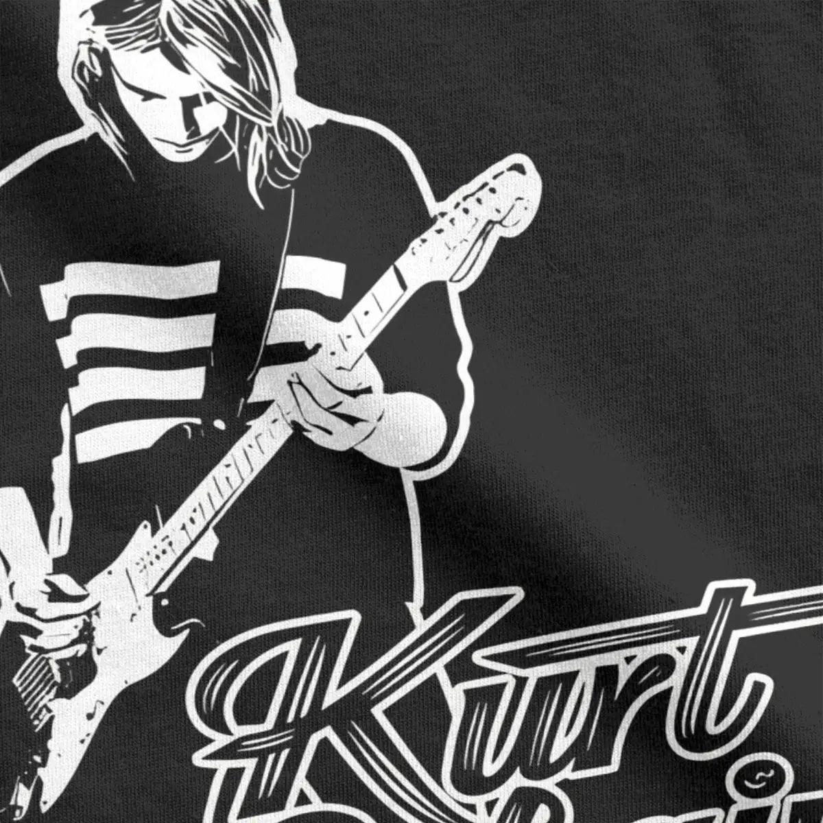 Kurt Cobain Guitar T-Shirt Men Rock-Nirvana Vintage Pure Cotton Tee Shirt Crewneck Short Sleeve T Shirt Gift Idea Tops - Premium tshirt from Lizard Vigilante - Just $20.99! Shop now at Lizard Vigilante