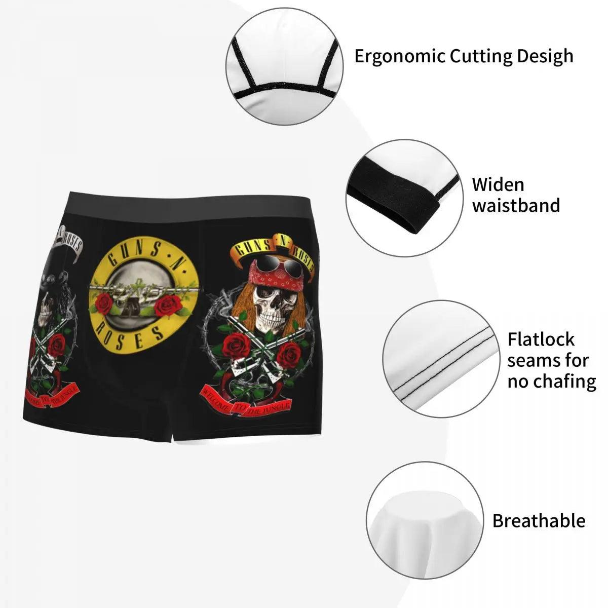 Guns N' Roses Slash Boxers for Men – Ultra Soft Rock Band Underwear, Boxer Briefs, Gifts for Fans - Premium T-Shirt from Lizard Vigilante - Just $22.99! Shop now at Lizard Vigilante