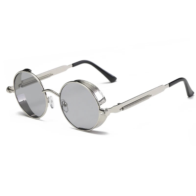 Steampunk Round Sunglasses - Men's Retro Steam Punk Style - Premium shades from Lizard Vigilante - Just $23.88! Shop now at Lizard Vigilante