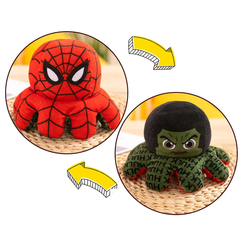 Marvel Avengers Reversible Plush Doll – Spiderman, Iron Man, Hulk, Captain America, Thanos, Octopus Toy for Kids' Gifts (20cm) - Premium doll from Lizard Vigilante - Just $18.88! Shop now at Lizard Vigilante