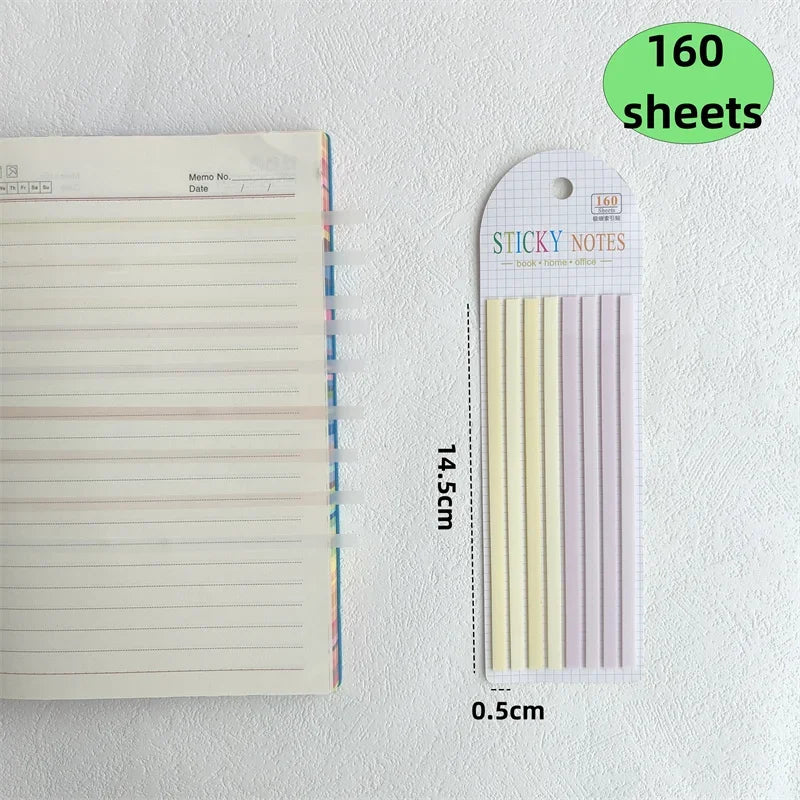 160 Sheets Color Stickers Transparent Fluorescent Index Tabs Flags Stationery Children Gifts  School Office Supplies