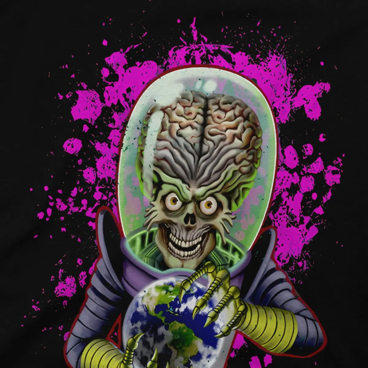 Ack Round Collar TShirt Mars Attacks Alien Sci-Fi Movies Fabric Original T Shirt Man's Clothes Individuality Fluffy - Premium  from Lizard Vigilante - Just $20.99! Shop now at Lizard Vigilante