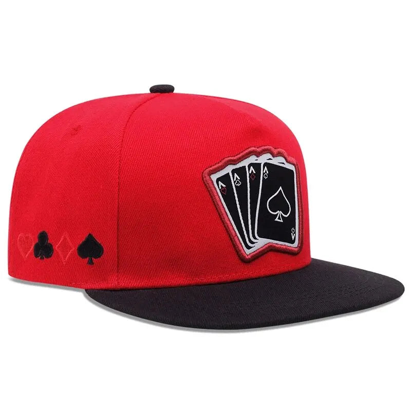 Lizard Vigilante Snapback Cap with Embroidered Ace of Spades Playing Card Design - Unisex Adjustable Sun Hat - Premium hat from Lizard Vigilante - Just $19.99! Shop now at Lizard Vigilante