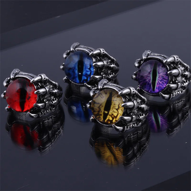 Wu's Retro Jewelry Rings | Unisex Gothic Punk Skull Rock Hip Hop Adjustable Rings with Evil Eye & Dragon Claw - Premium ring from Lizard Vigilante - Just $18.88! Shop now at Lizard Vigilante