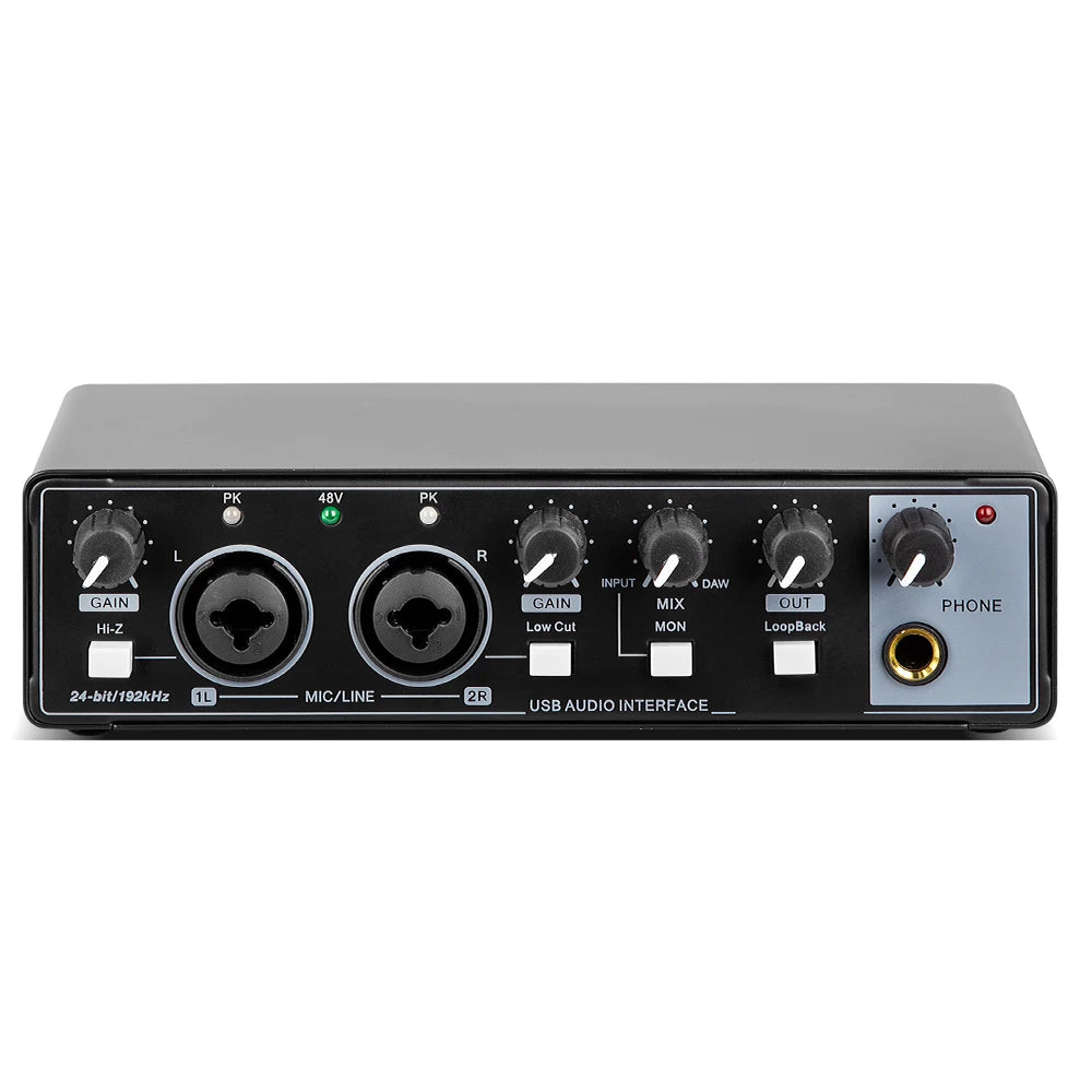 Professional 24Bit 192KHz Audio Interface Sound Card 4 Channel Sound Card for Guitar Loopback USB External Studio PC Recording - Premium  from Lizard Vigilante - Just $75.99! Shop now at Lizard Vigilante