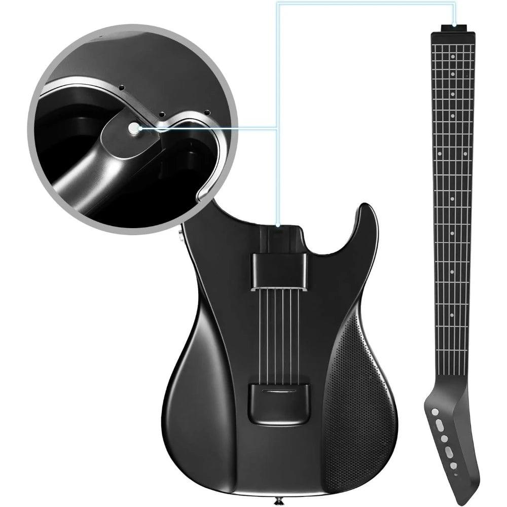 Stringless Guitar, Acoustic Electric Travel Guitar, Birthday Gifts Children for Guests, Portable Silent Guitar with Removable Neck - Premium Electric Guitar from Lizard Vigilante - Just $469.99! Shop now at Lizard Vigilante