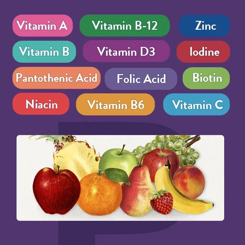 Multivitamin Gummies - Dietary Supplement for Improves Skin, Hair, Nails and Overall Health, Immunity, Enhances Energy Levels