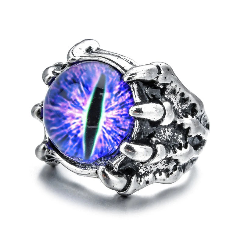 2024 New Retro Jewelry Rings Salonfang Gothic Rings Unisex Punk Skull Rock Hip Hop Adjustable Gift Jewelry Evil Eye/Dragon Claw - Premium ring from Lizard Vigilante - Just $18.88! Shop now at Lizard Vigilante