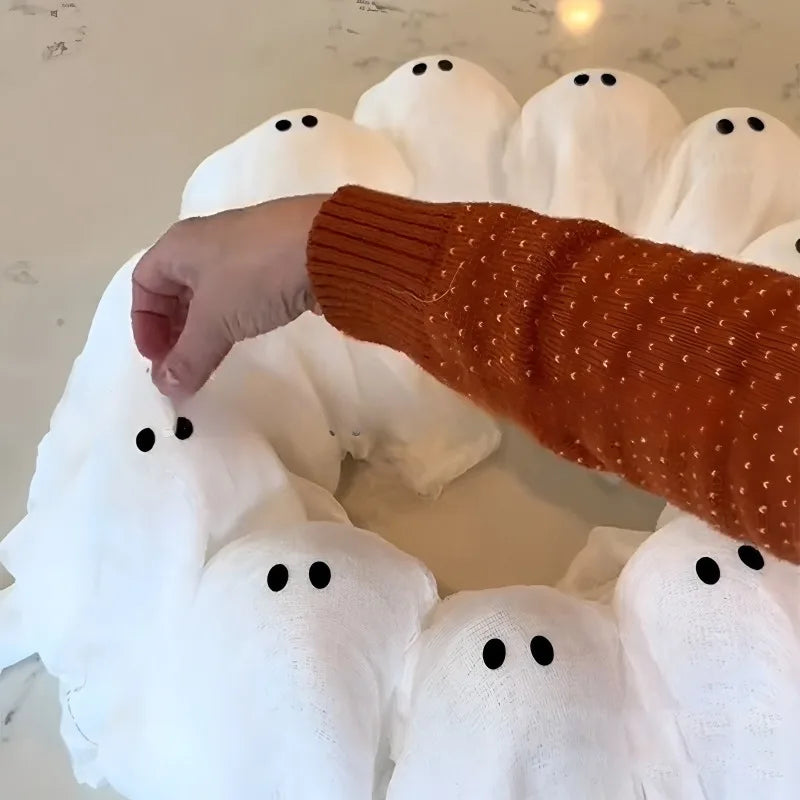 Modern Lit Ghosts Wreath Aesthetic Halloween Home Decor Luxury Wall Decoration Cute Halloween Wall Decors Interior Decorations