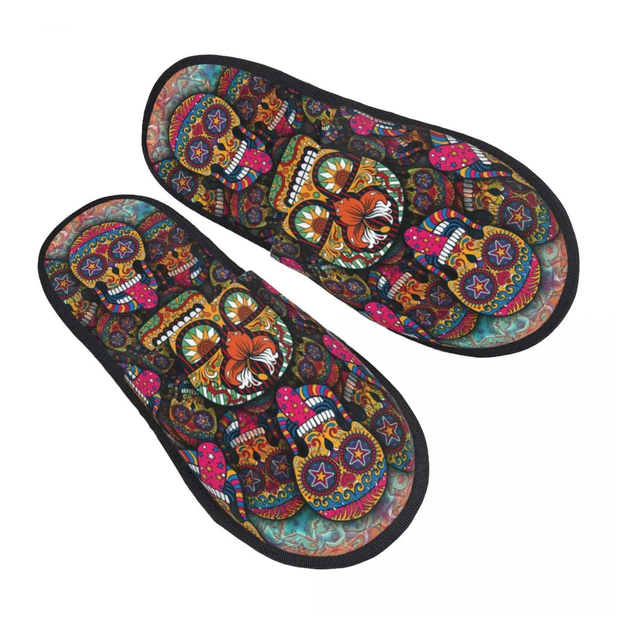 Rockabilly Skull Retro Classic Rock and Roll Slippers - Premium slippers from Lizard Vigilante - Just $23.88! Shop now at Lizard Vigilante