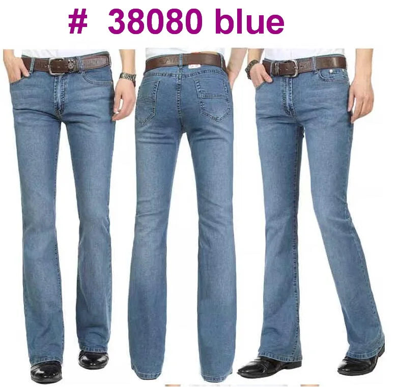 Men's Mid-Rise Elastic Flare Jeans Fashion Men Flare Jeans Men's Denim Pants Multiple Color Size 26-40 - Premium jeans from Lizard Vigilante - Just $25.99! Shop now at Lizard Vigilante