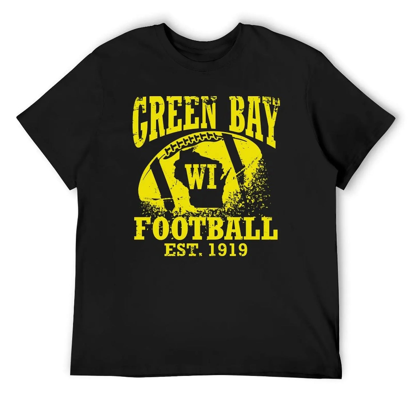 Vintage Green Bay Football Graphic T-Shirt for Men – Casual Retro Style Tee - Premium T-Shirts from Lizard Vigilante - Just $24.88! Shop now at Lizard Vigilante