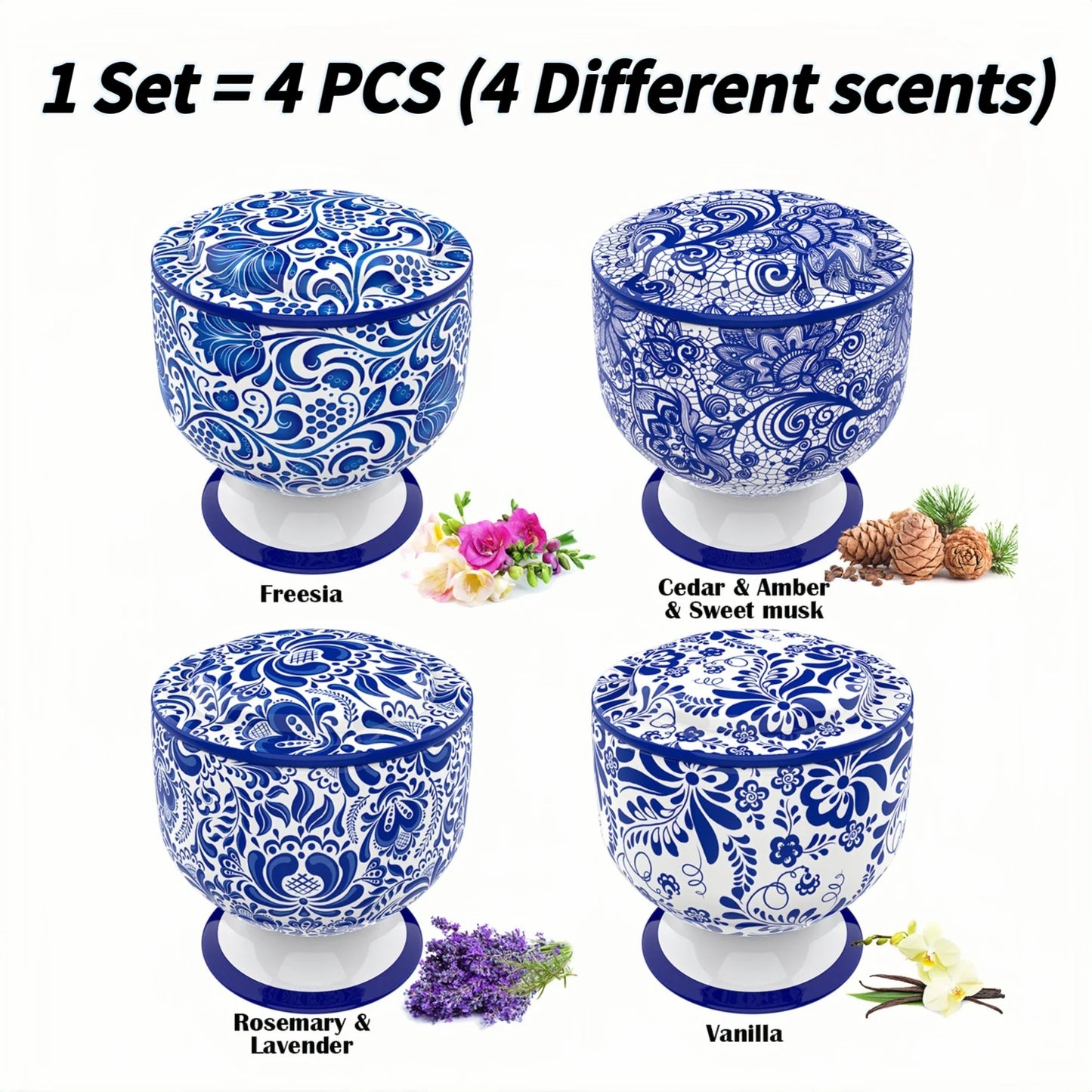 Natural Smokeless Soy Wax Candle in Iron Tin, Champagne Flute Style - Home Fragrance Gift for Birthday Christmas Handmade