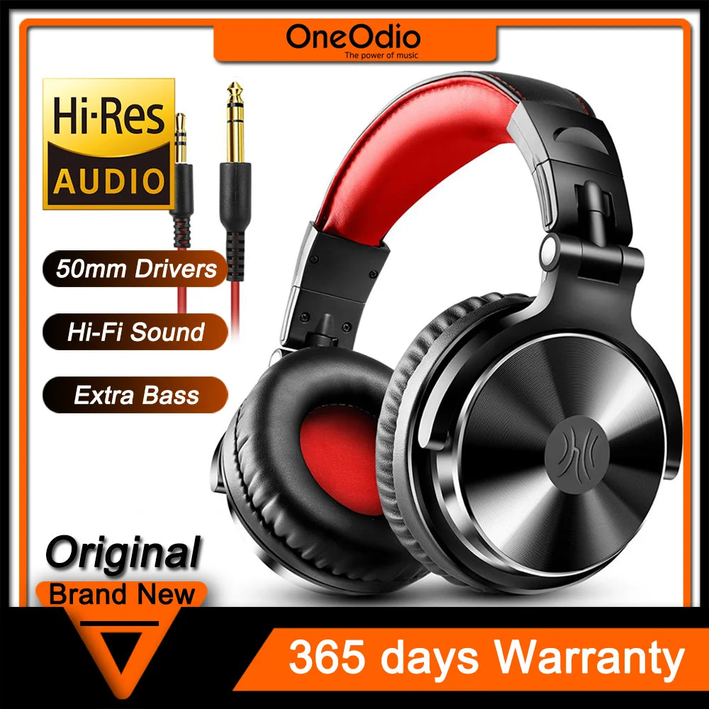 Oneodio Pro 10 Wired Studio Headphones - Professional DJ Headset with Mic and Deep Bass - Premium headphones from Lizard Vigilante - Just $54.99! Shop now at Lizard Vigilante