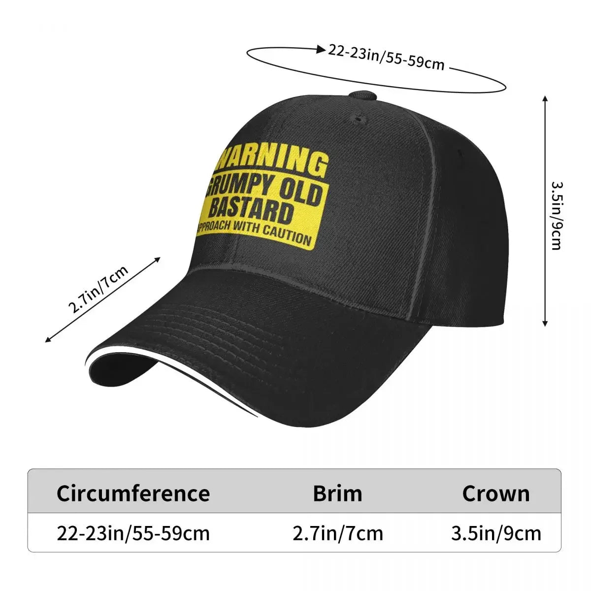 Grumpy Old Bastard Baseball Cap – Funny Warning Sign Hat for Men & Women, Adjustable Fit - Premium hat from Lizard Vigilante - Just $23.88! Shop now at Lizard Vigilante