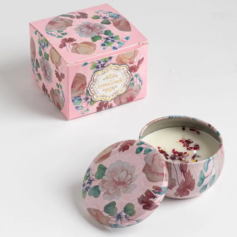 Osmanthus Gardenia Fragrance Candles with Petals Small Romantic Fragrance Candles for Girls' Birthday Gifts Home Aromatherapy