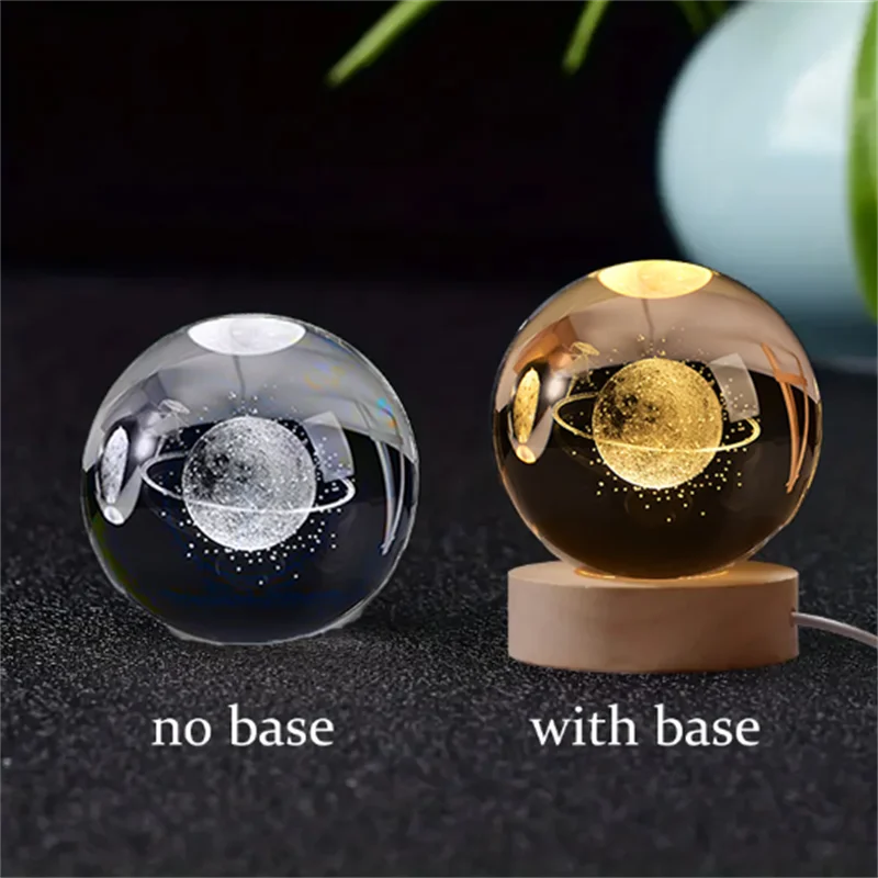 3D Crystal Planet Night Light – Laser Engraved Solar System Globe, 6cm Astronomy Crystal Ball for Home Decor & Unique Birthday Gift - Premium night light from Lizard Vigilante - Just $19.99! Shop now at Lizard Vigilante