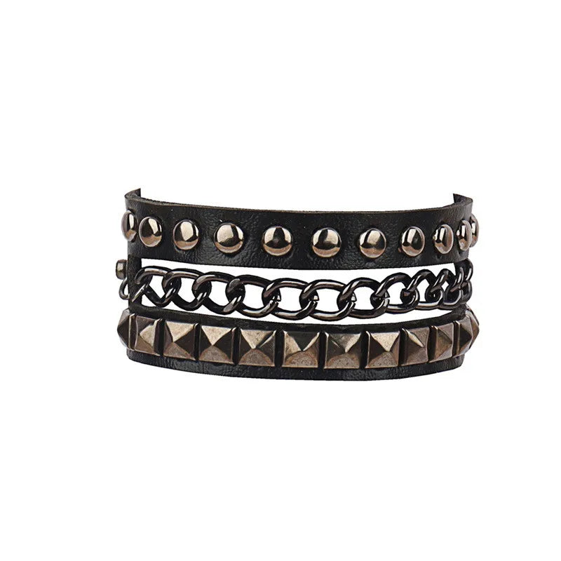 Punk Skull Goth Cuff Bracelet – New Bold, Edgy Style for Men and Women! - Premium bracelets from Lizard Vigilante - Just $18.88! Shop now at Lizard Vigilante