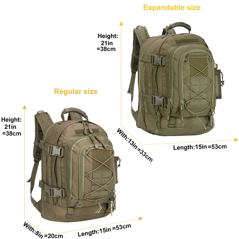 LQARMY 65L Tactical Expandable Warpack – Heavy-Duty Military Grade MOLLE Rucksack for Apocalypse-Ready Hiking, Camping, Travel & Combat - Premium bag from dsers - Just $80.99! Shop now at Lizard Vigilante
