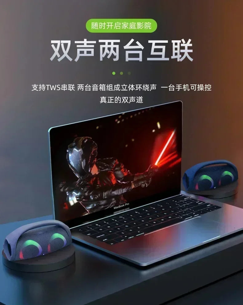 Portable Waterproof 100W High Power Bluetooth Speaker RGB Colorful Light Wireless Subwoofer 360 Stereo Surround TWS FM Boom Box